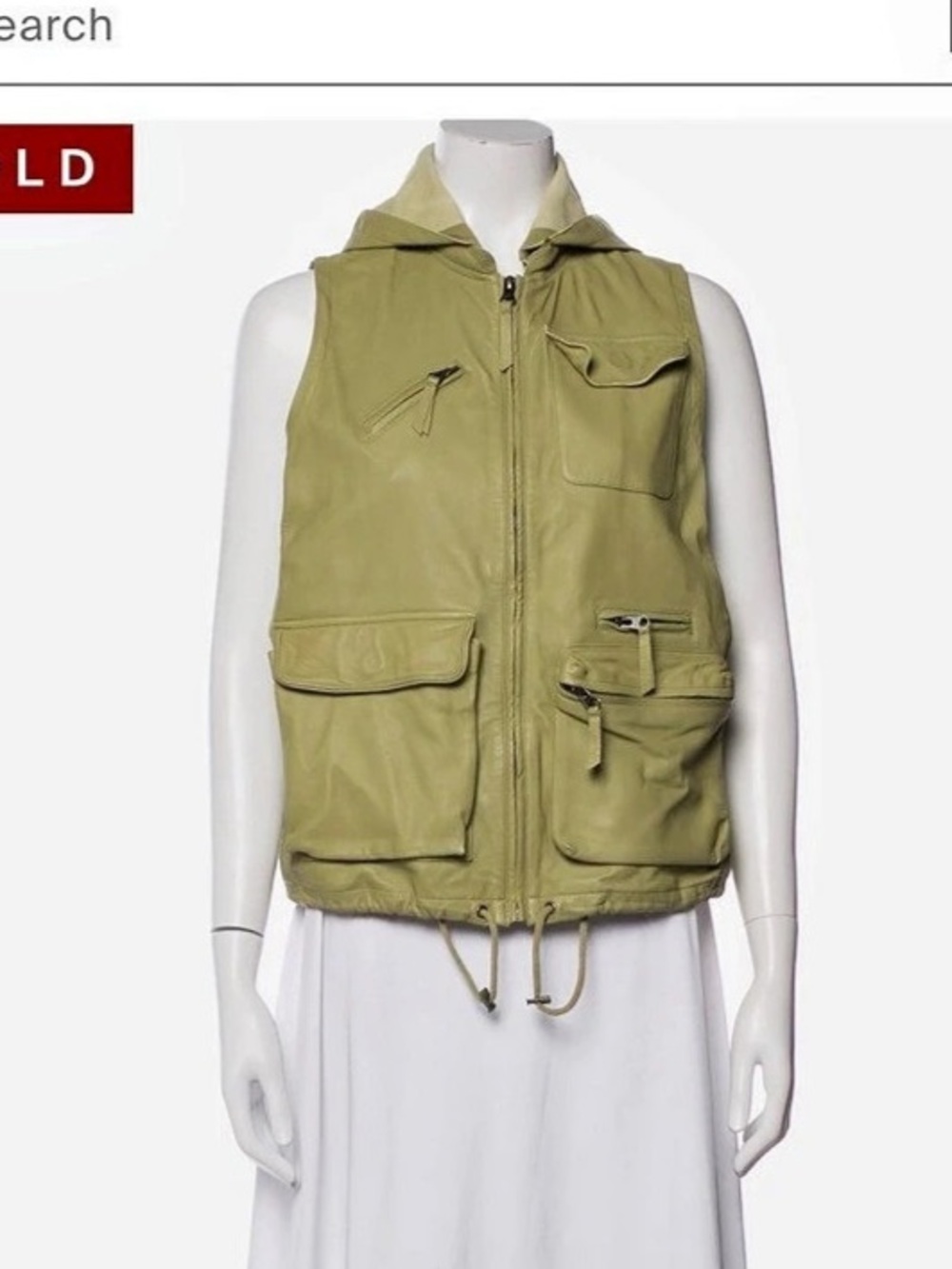 Jakett Greta Leather Utility Vest in Green Size Medium NWT